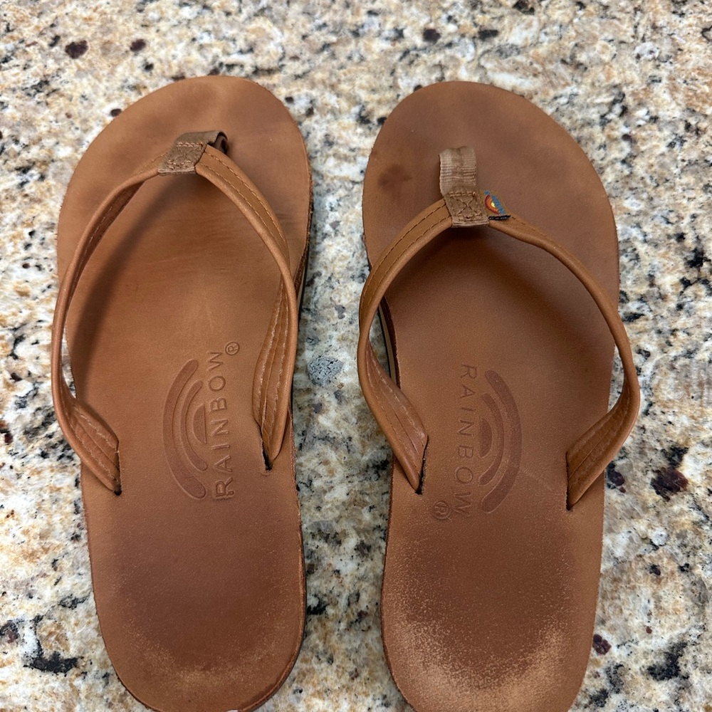 Rainbow Tan Leather Sandals